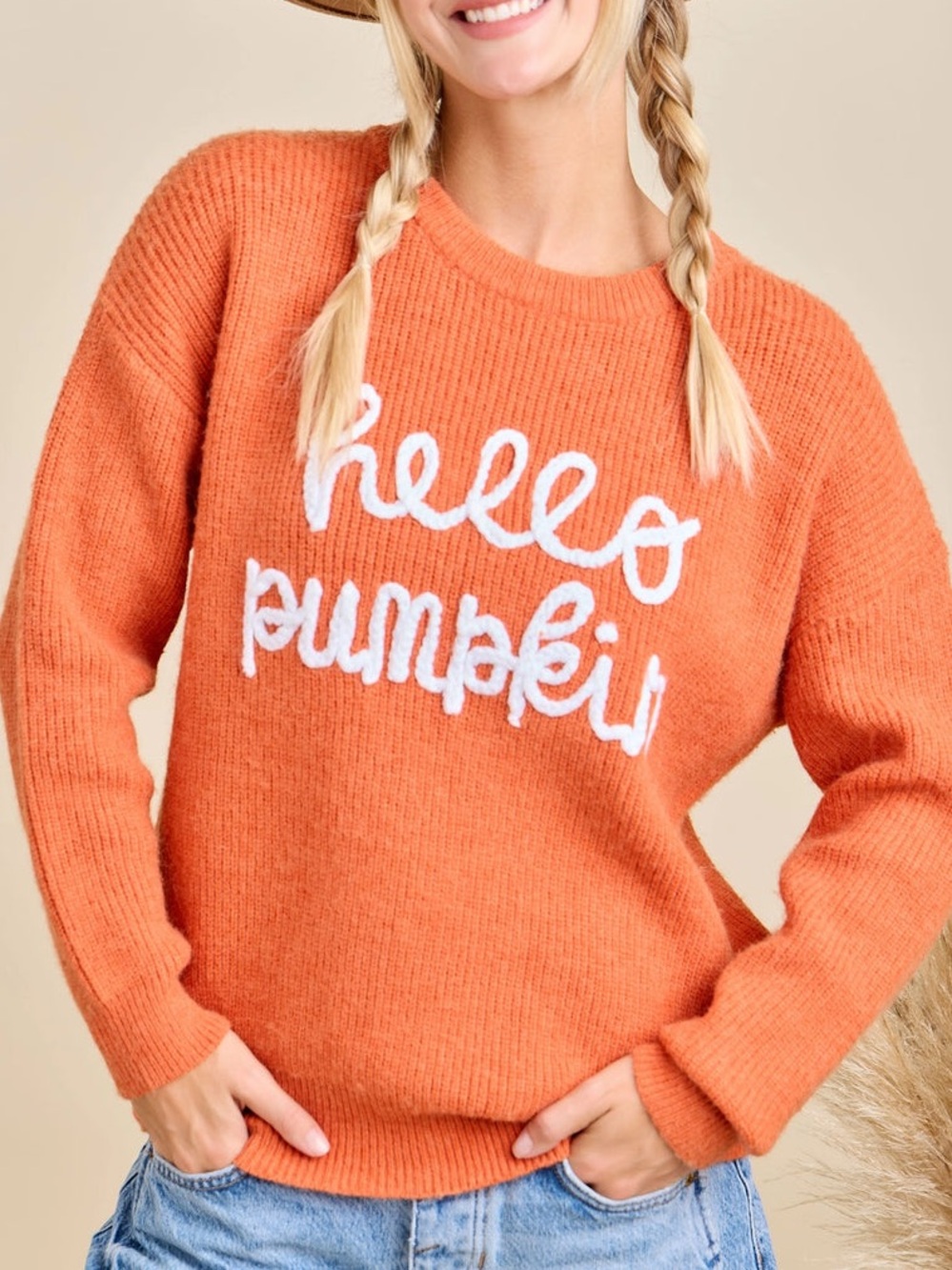 NWOT FME Hello Pumpkin Fall Halloween Sweater XXL 🎃